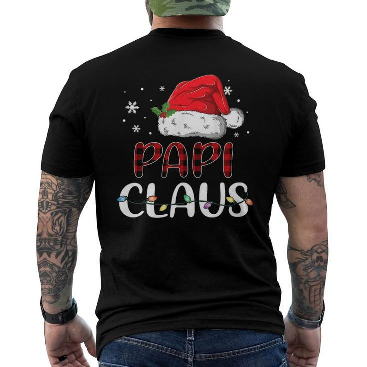 Papi Claus Christmas Santa Hat Buffalo Matching Family Men's Back Print T-shirt
