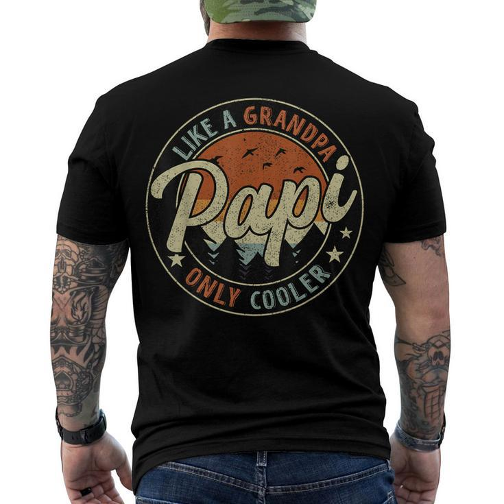 Papi Like A Grandpa Only Cooler Vintage Retro Fathers Day Men's Back Print T-shirt