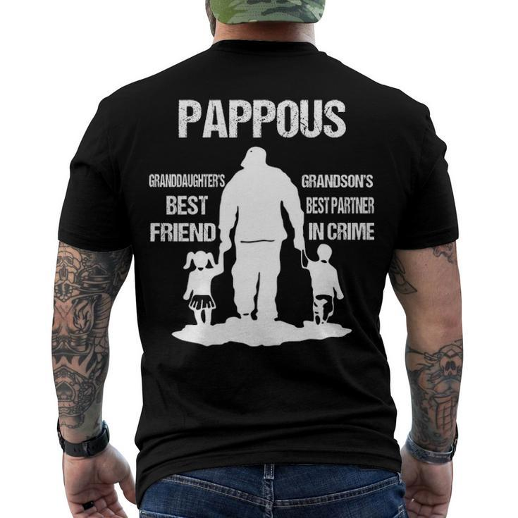 Pappous Grandpa Pappous Best Friend Best Partner In Crime Men's T-Shirt Back Print