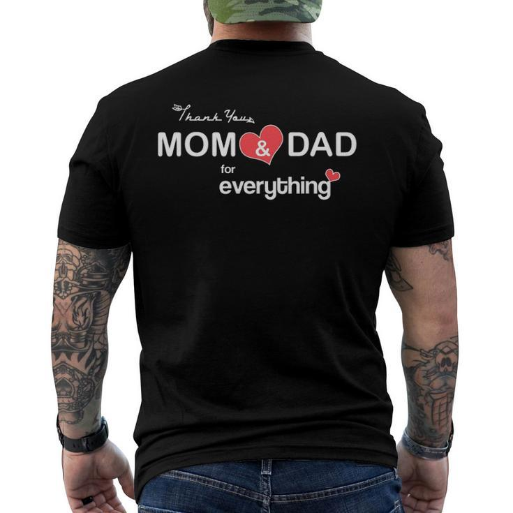Parents Day - Thank You Mom And Dad For Everything Men's Back Print T-shirt