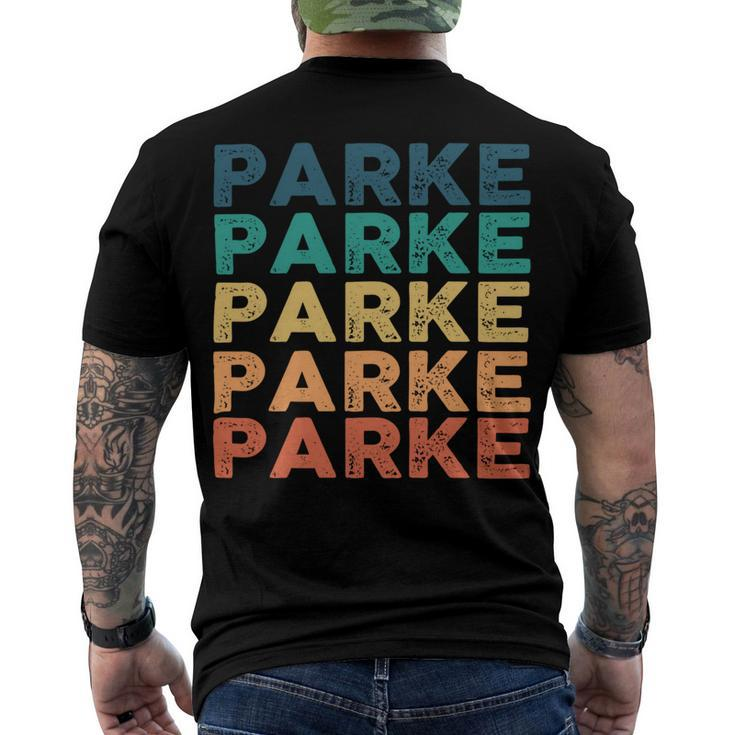 Parke Name Shirt Parke Family Name Men's Crewneck Short Sleeve Back Print T-shirt