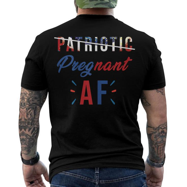 Womens Patriotic Pregnant Af Baby Reveal 4Th Of July Pregnancy Mom Men's T-shirt Back Print