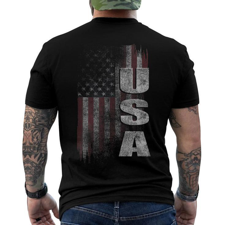 Patriotic Usa American Flag V2 Men's Back Print T-shirt