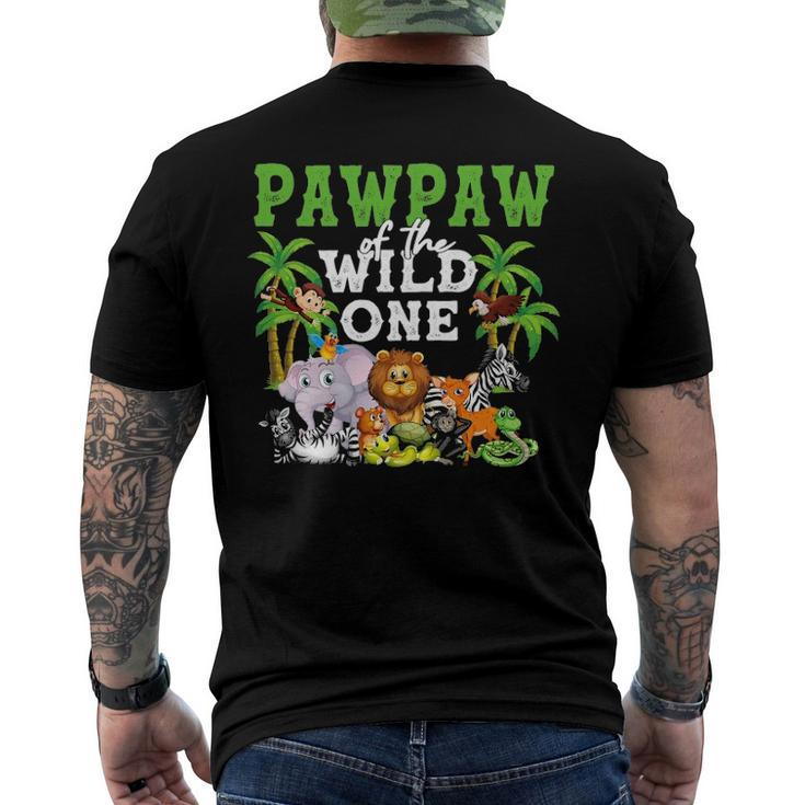 Pawpaw Of The Wild One Zoo Birthday Safari Jungle Animal Men's Back Print T-shirt