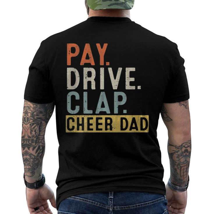 Mens Pay Drive Clap Cheer Dad Cheerleading Father Day Cheerleader Men's Back Print T-shirt
