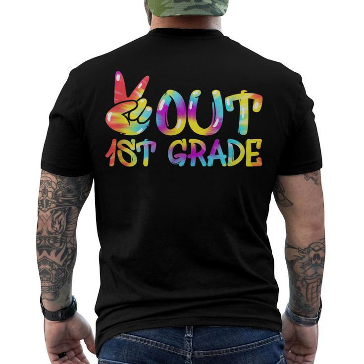 Peace Out 1St Grade Tie Dye Graduation Last Day School Men's Back Print T-shirt