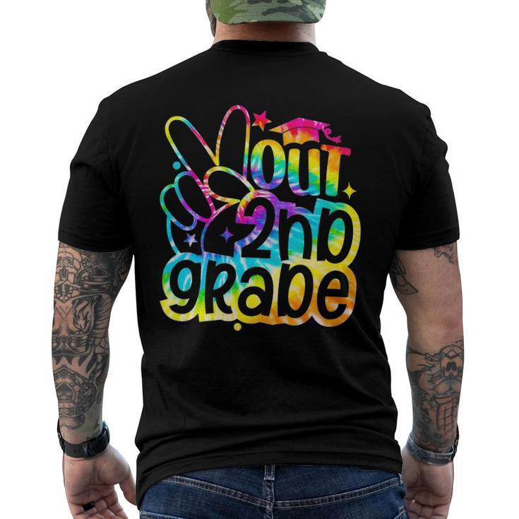Peace Out 2Nd Grade Graduation Last Day Of School Tie Dye Men's Back Print T-shirt