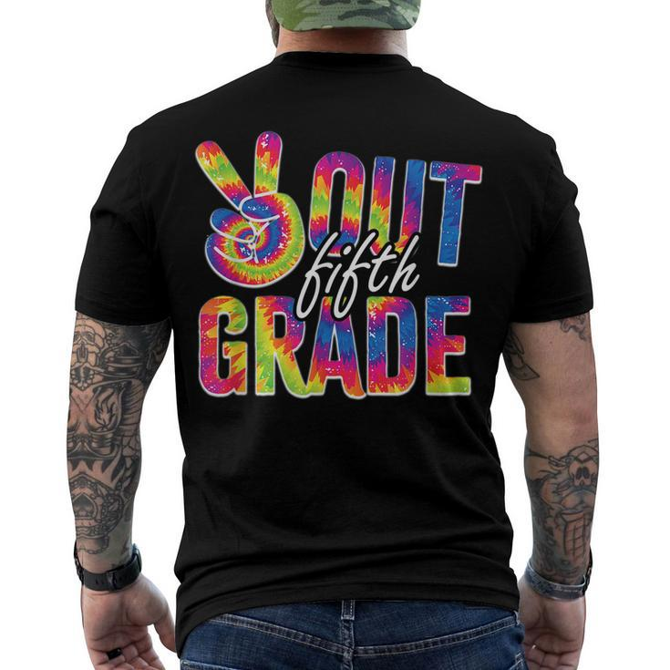 Peace Out Fifth Grade Tie Dye Graduation 5Th Grade Men's Back Print T-shirt