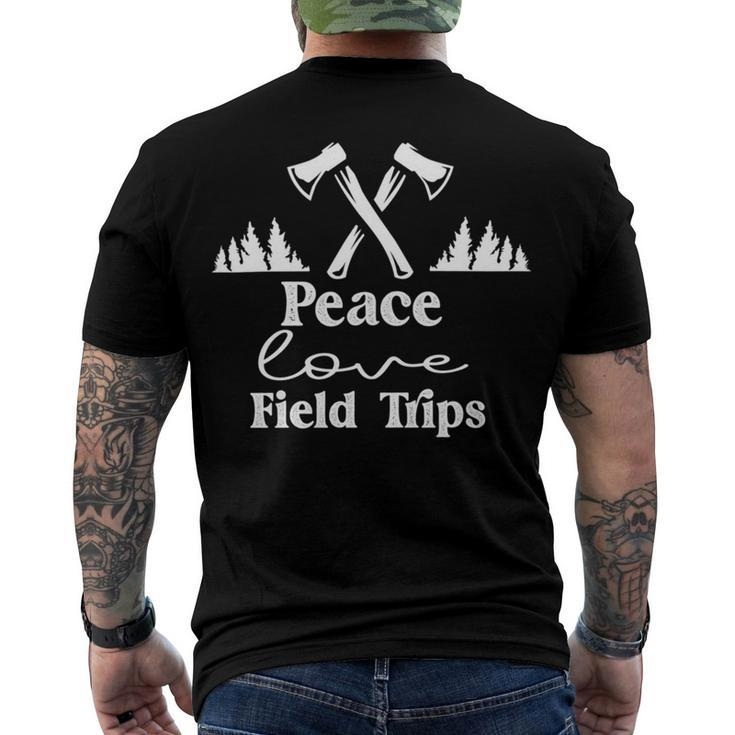 Peace Love Field Trips  Vintage Gift  Men's Crewneck Short Sleeve Back Print T-shirt