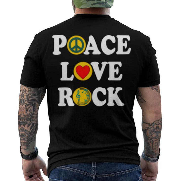 Peace Love Rock V4 Men's Crewneck Short Sleeve Back Print T-shirt