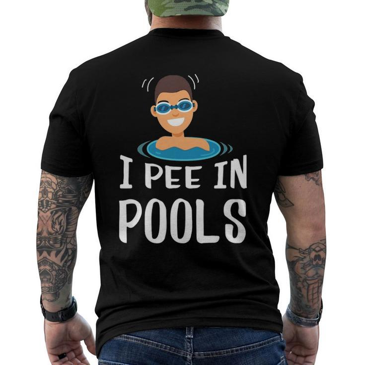 I Pee In Pools Swimming Prank Swimmers Men's Back Print T-shirt