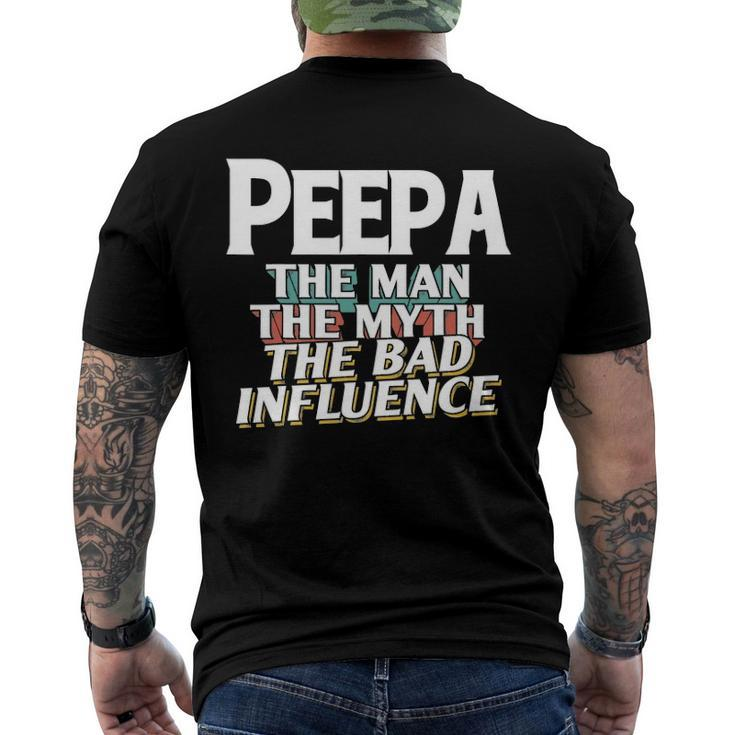 Mens Peepa For The Man Myth Bad Influence Grandpa Men's Back Print T-shirt