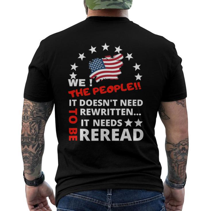 We The People It Doesnt Need To Be Rewritten 4Th Of July Men's Back Print T-shirt