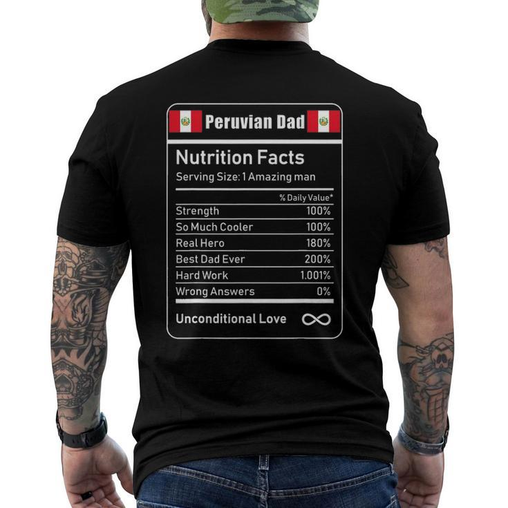 Peruvian Dad Nutrition Facts Fathers Day Men's Back Print T-shirt
