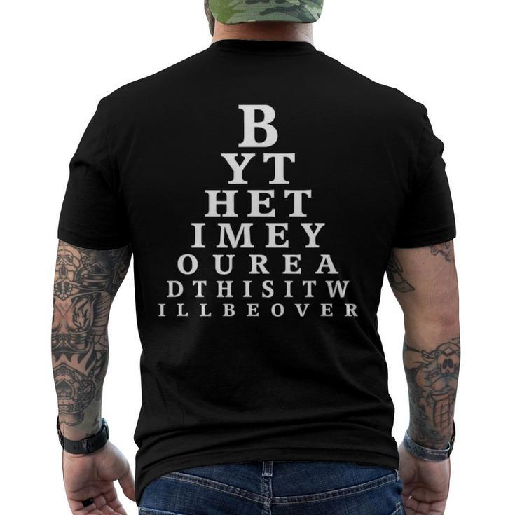 Phlebotomist Phlebotomy Eye Chart Saying Men's Back Print T-shirt