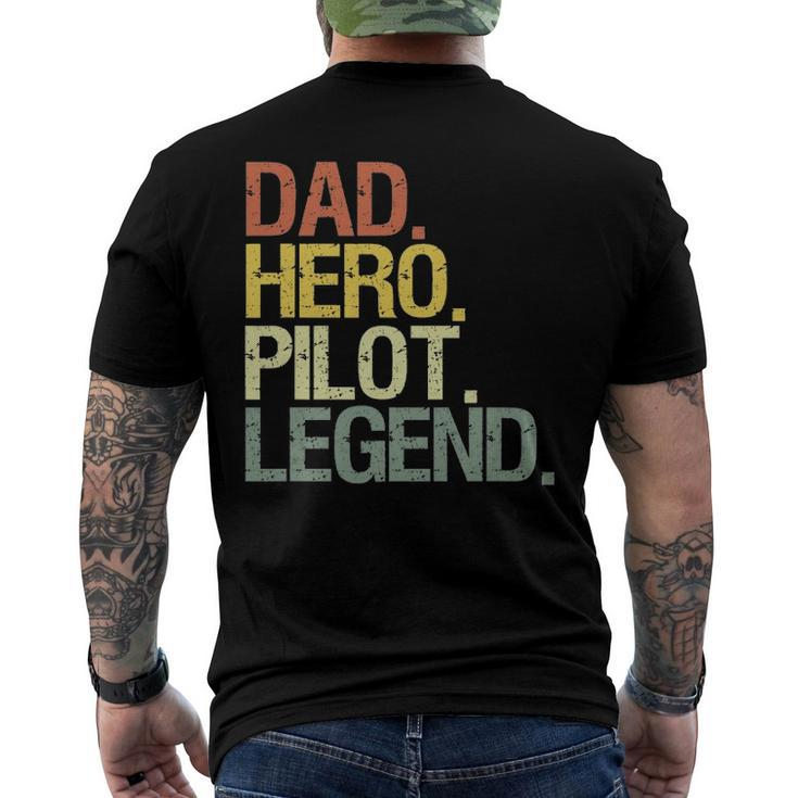 Pilot Dad Hero Pilot Legend Men's Back Print T-shirt