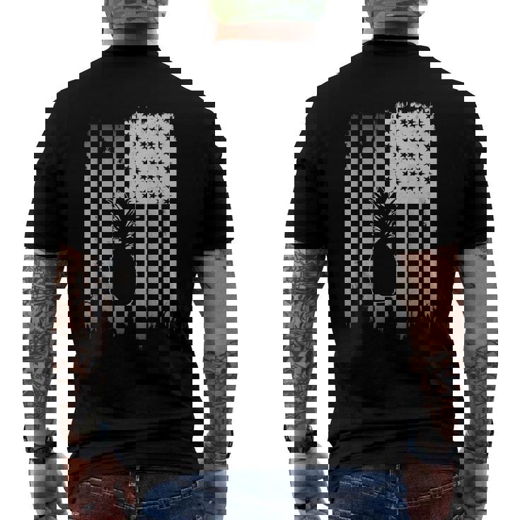 Pineapple Usa American Flag 4Th Of July Patriotic Fruit Men's Back Print T-shirt