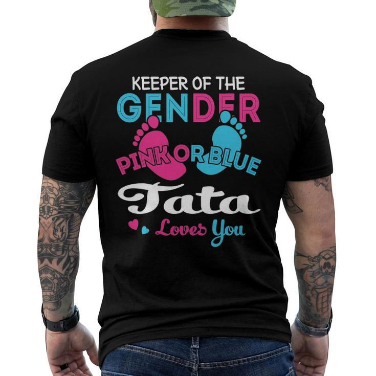 Pink Or Blue Tata Loves You Gender Reveal Men's Back Print T-shirt