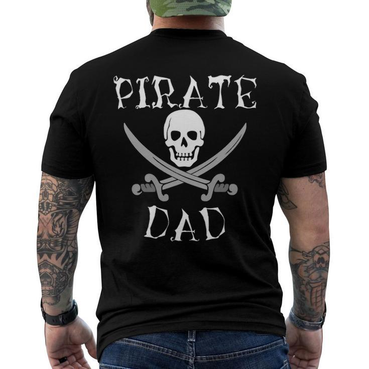 Pirate Dad Awesome Skull And Swords Halloween Tee Men's Back Print T-shirt