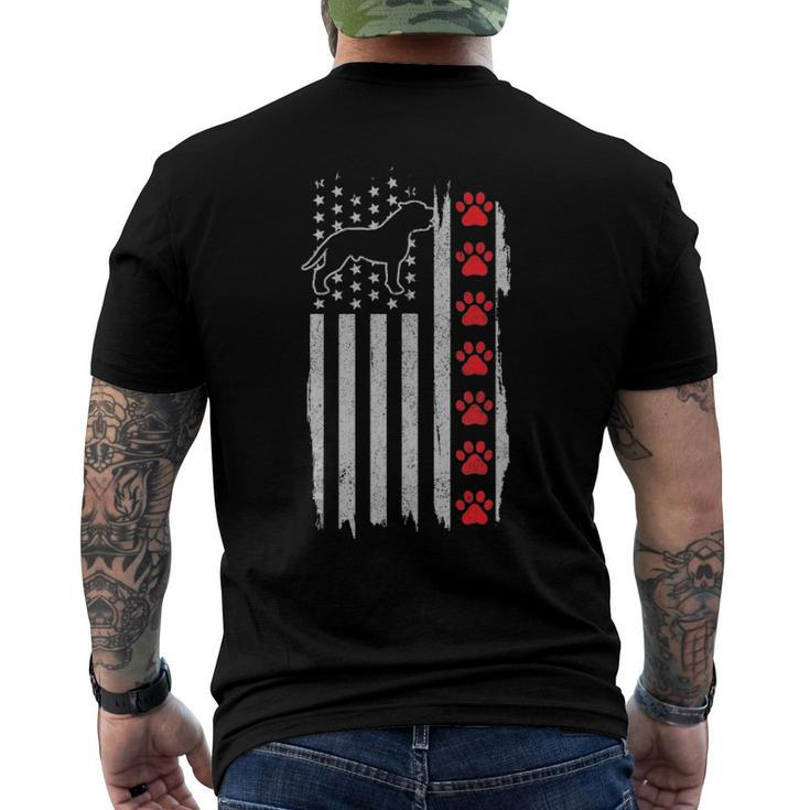 Pitbull American Flag 4Th Of July Patriotic Pitbull Dog Men's Back Print T-shirt