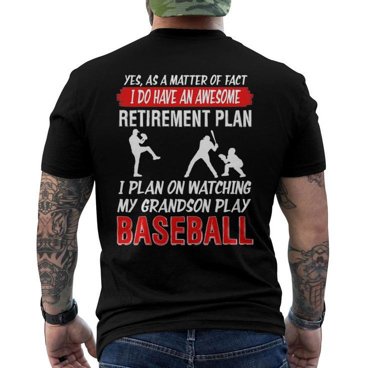 I Plan On Watching My Grandson Play Baseball Men's Back Print T-shirt