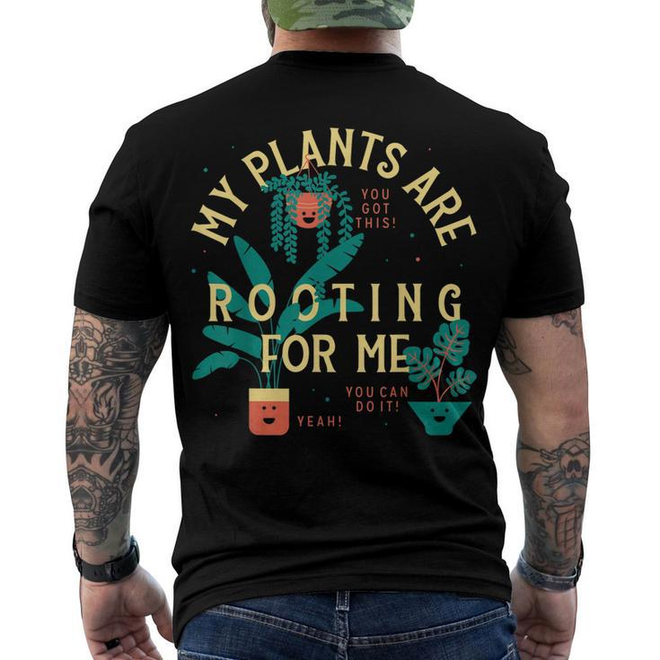 My Plants Are Rooting For Me Plant Men's Back Print T-shirt