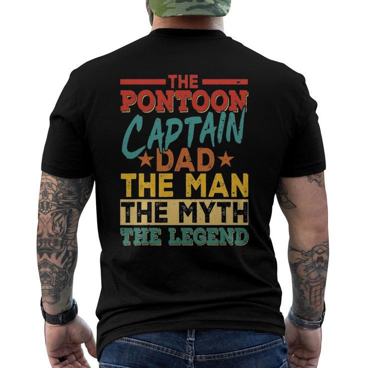 The Pontoon Captain Dad The Man Myth Happy Fathers Day Men's Back Print T-shirt