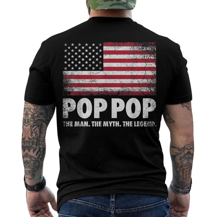 Mens Pop Pop The Man Myth Legend Fathers Day 4Th Of July Grandpa Men's T-shirt Back Print