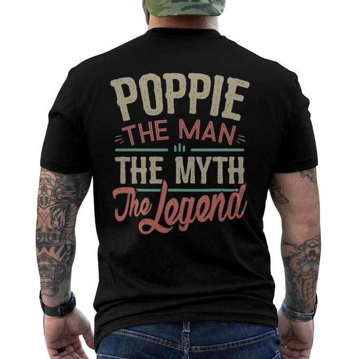 Mens Poppiefrom Grandchildren Poppie The Myth The Legend Men's Back Print T-shirt