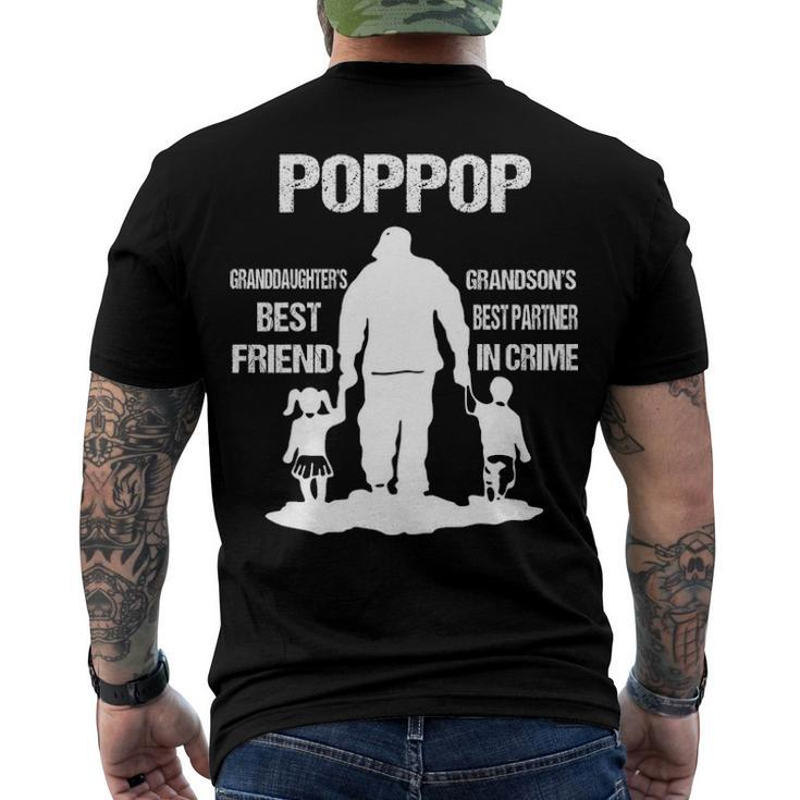 Poppop Grandpa Poppop Best Friend Best Partner In Crime Men's T-Shirt Back Print