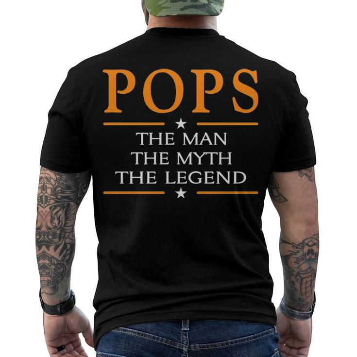 Pops Grandpa Pops The Man The Myth The Legend Men's T-Shirt Back Print