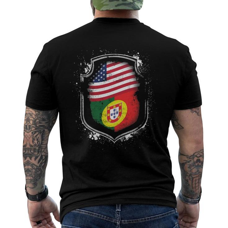 Portuguese American Flags Of Portugal And America Men's Back Print T-shirt