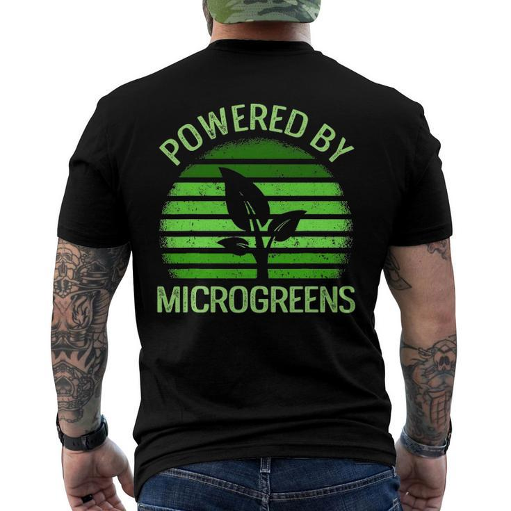 Powered By Microgreens Vegan Urban Farmers Gardening Men's Back Print T-shirt