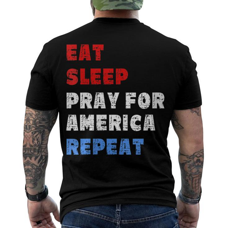 Womens Pray For America Patriotic Christian Saying 4Th Of July Meme Men's T-shirt Back Print