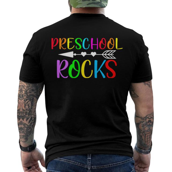 Preschool Rocks  Men's Crewneck Short Sleeve Back Print T-shirt
