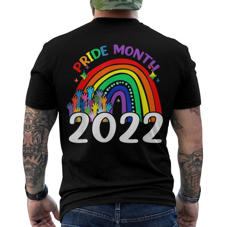 Pride Month 2022 Lgbt Rainbow Flag Gay Pride Ally Men's Back Print T-shirt