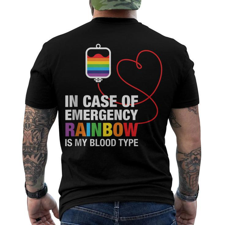Pride Month Rainbow Is My Blood Type Lgbt Flag Men's Back Print T-shirt