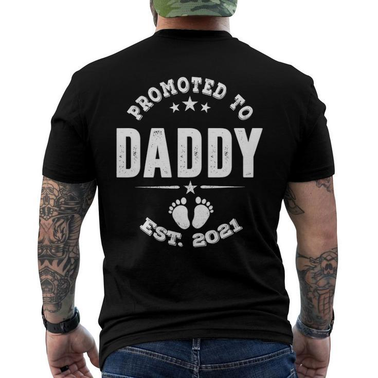 Promoted To Daddy 2021 Pregnancy Announcement Baby Shower Men's Back Print T-shirt