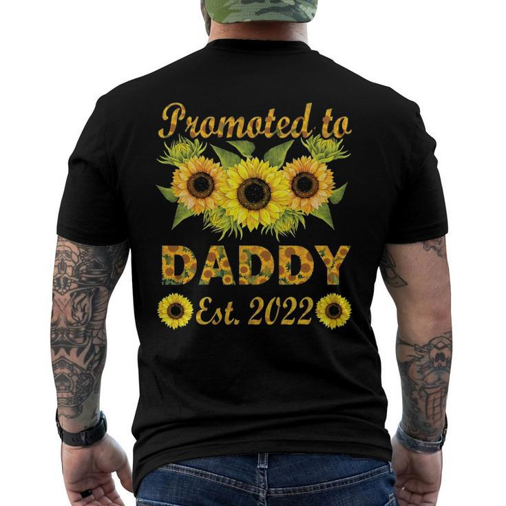 Promoted To Daddy Est 2022 Sunflower Men's Back Print T-shirt