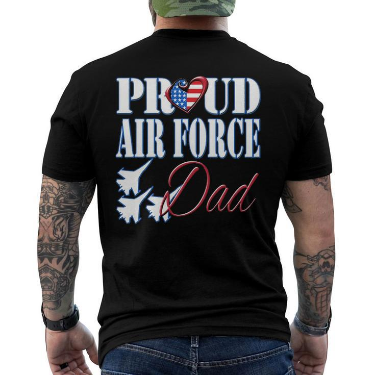 Proud Air Force Dad Us Heart Military Fathers Day Men Men's Back Print T-shirt