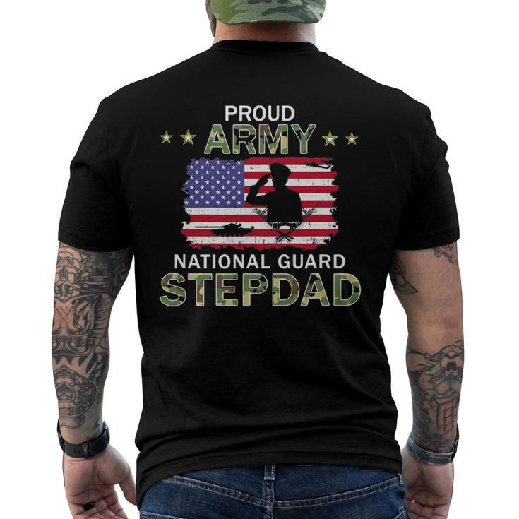 Mens Proud Army National Guard Stepdad Men's Back Print T-shirt