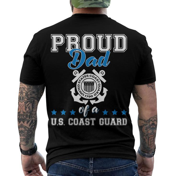 Mens Proud Dad Of A Coast Guard Military Family Us 4Th Of July Men's T-shirt Back Print