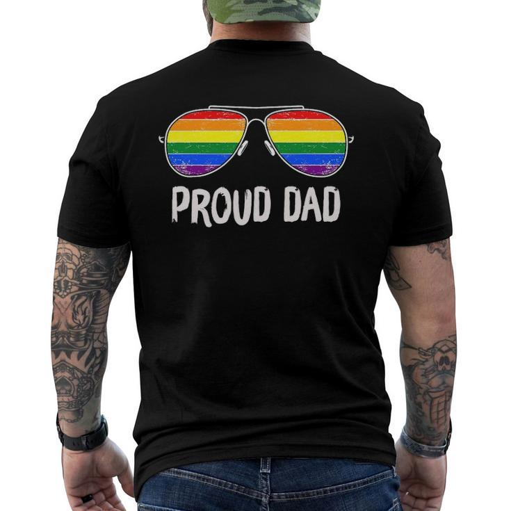 Proud Dad Rainbow Glasses Lgbt Gay Pride Support Lgbtq Men's Back Print T-shirt