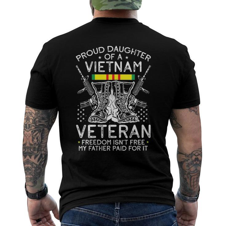 Womens Proud Daughter Of A Vietnam Veteran Freedom Isnt Free V-Neck Men's Back Print T-shirt