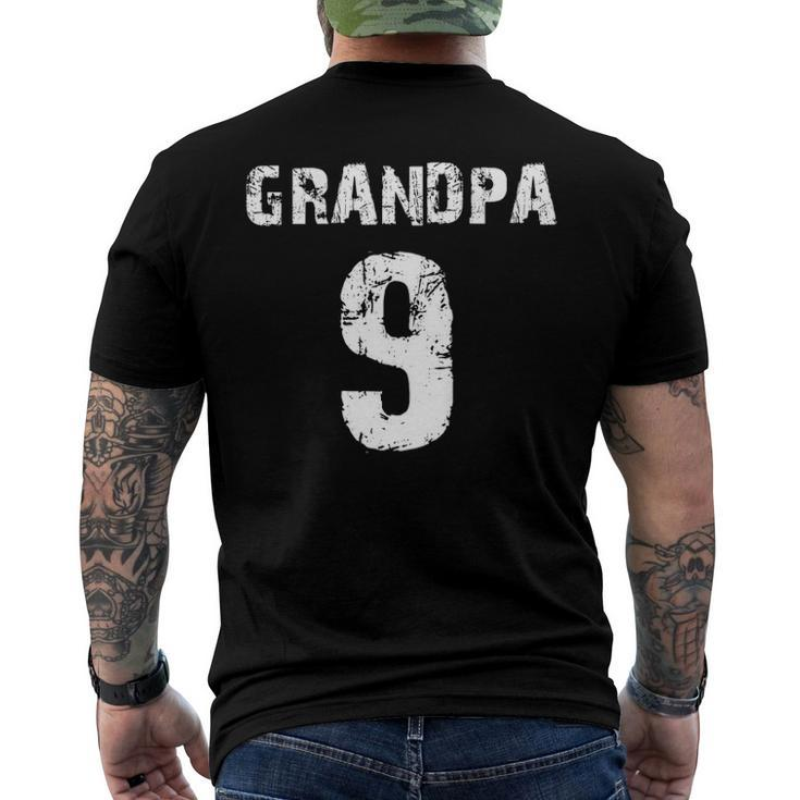 Proud Grandpa - Grandpa Of 9 Athletic Style Numbered Men's Back Print T-shirt