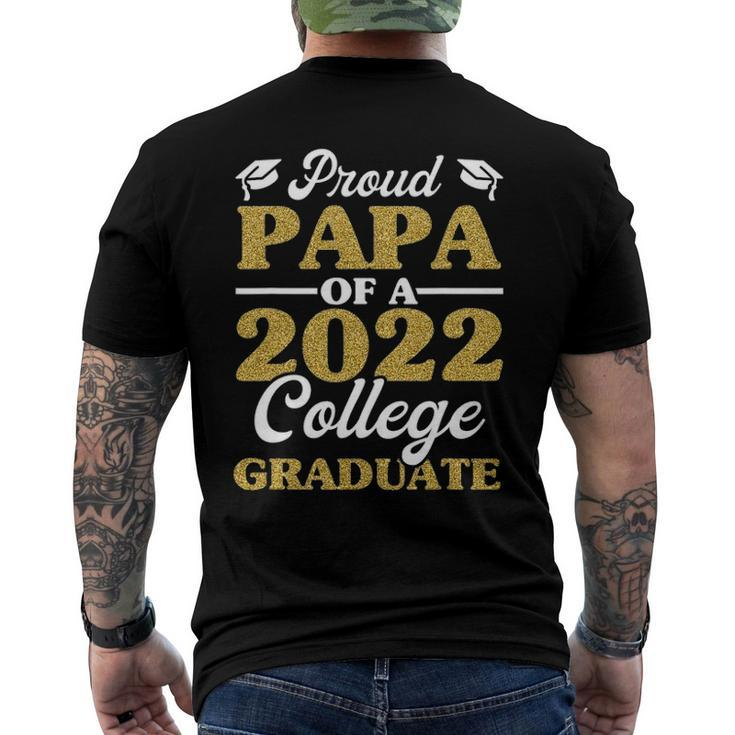 Proud Papa Of 2022 College Graduate Grandpa Graduation Men's Back Print T-shirt
