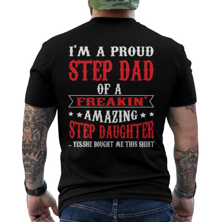 Im A Proud Stepdad Of A Freaking Amazing Fathers Day Men's Back Print T-shirt