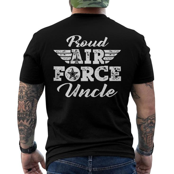 Mens Proud Us Air Force Uncle Wings Pride Military Family Men's Back Print T-shirt
