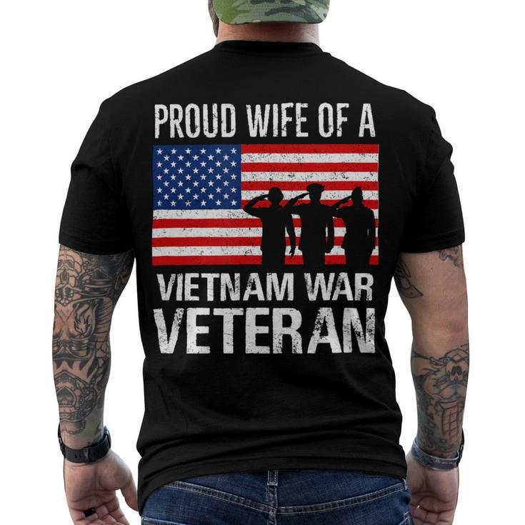 Proud Wife Vietnam War Veteran Husband Wives Matching Design Men's Crewneck Short Sleeve Back Print T-shirt