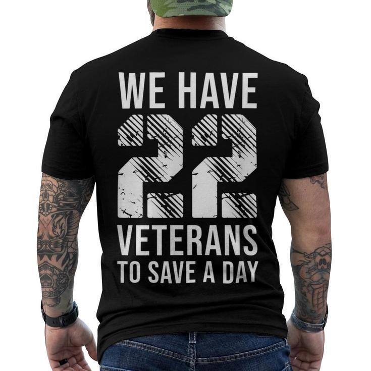 Ptsd Mental Health Awareness 22 A Day Men's Crewneck Short Sleeve Back Print T-shirt